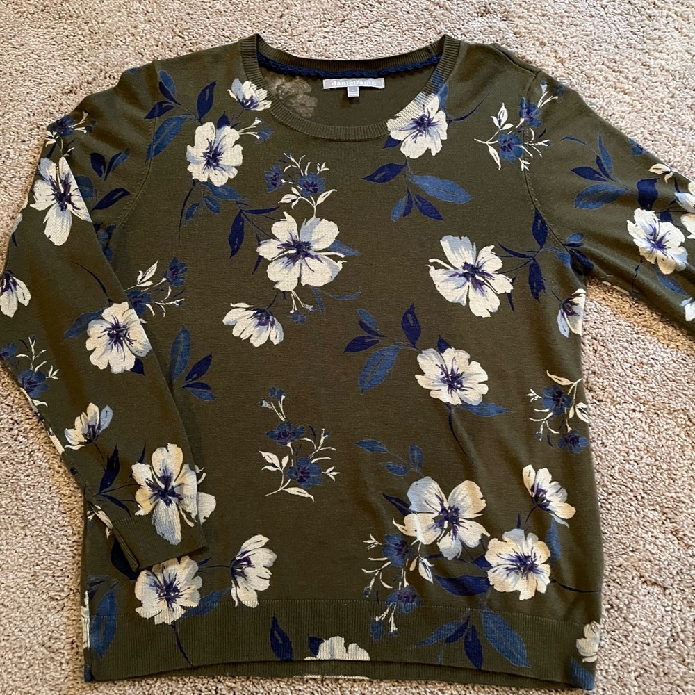 Daniel Rainn Olive Green Floral Top
